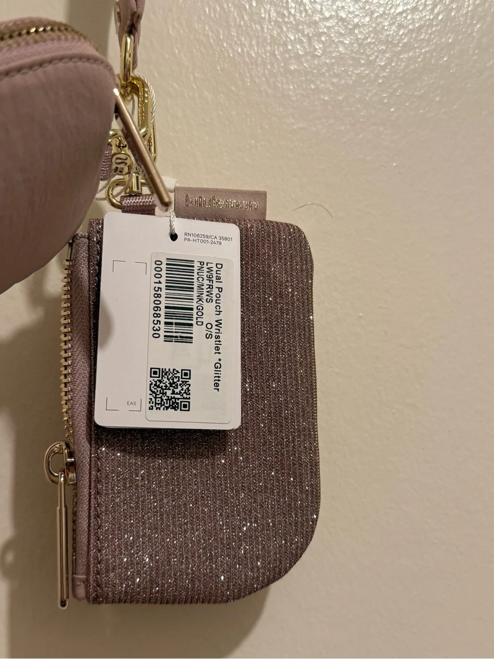 Women’s Pink Wristlet Card Holder with Key Clip